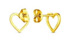 Vuch Minimalistični pozlačeni uhani Heart Vrisan Gold