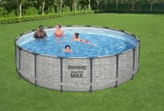 Bestway Montažni bazen Steel Pro MAX | 488 x 122 cm z vzorcem kamna s kartušno filtrsko črpalko