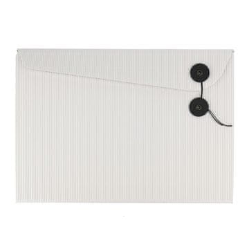 Leviatan Mapa s klapo levia valovita lepenka z gumbom slavnostna bela 111143