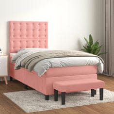 Vidaxl Box spring postelja z vzmetnico roza 80x200 cm žamet