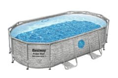 Bestway Montažni bazen Power Steel Swim Vista | 427 x 250 x 100 cm z vzorcem kamna s kartušno filtrsko črpalko