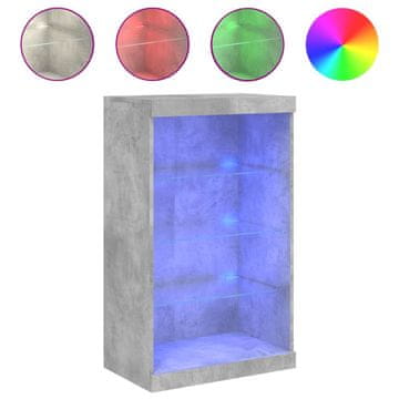Vidaxl Komoda z LED lučkami betonsko siva 60,5x37x100 cm