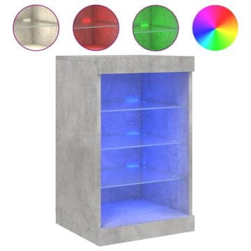Vidaxl Komoda z LED lučkami betonsko siva 41x37x67 cm