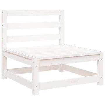 Vidaxl Vrtni kavč brez naslonov za roke bel 70x70x67 cm trdna borovina
