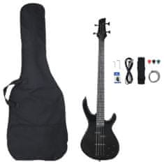 shumee Električna bas kitara za začetnike s torbo črna 4/4 46"