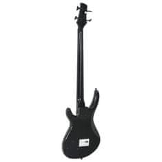 Vidaxl Električna bas kitara za začetnike s torbo črna 4/4 46"