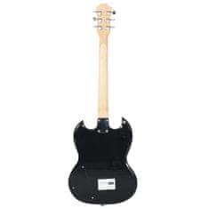 Greatstore Električna kitara za začetnike s torbo rjava in črna 4/4 39"
