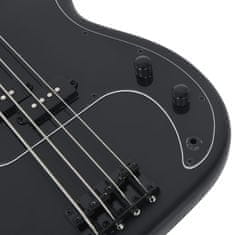 Greatstore Električna bas kitara za začetnike s torbo črna 4/4 46"