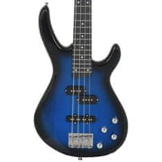 Vidaxl Električna bas kitara za začetnike s torbo modro črna 4/4 46"