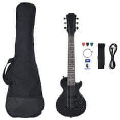 Greatstore Otroška električna kitara s torbo črna 3/4 30"