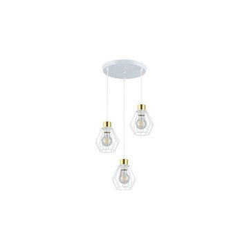 master LED Viseča svetilka 3xE27 za LED IP20 OTTO okrogla bela/zlata