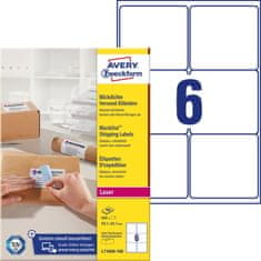 Avery Zweckform neprosojne etikete L7166B-100, 99.1 x 93.1 mm, 600 etiket/zavitek, A4, za tiskalnik