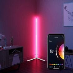 BOT Nordic pametna kotna LED talna svetilka N2 140 cm WiFi RGB bela