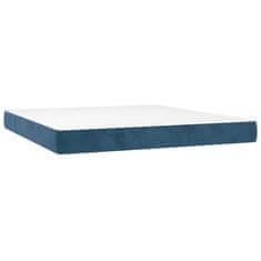 Vidaxl Vzmetnica z žepkasto vzmetjo temno modra 160x220x20 cm žamet