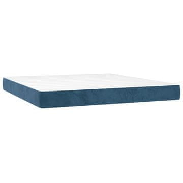 Vidaxl Vzmetnica z žepkasto vzmetjo temno modra 160x220x20 cm žamet