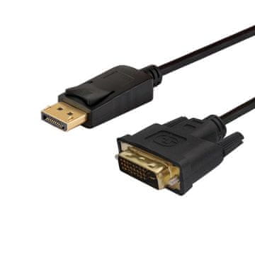 SAVIO Savio CL-122 video kabelski adapter 3 m, DisplayPort na DVI, črn, moški konektor, straight