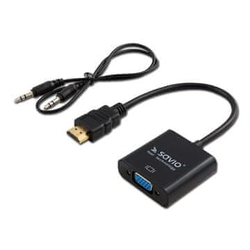 SAVIO savio hdmi (m) - vga (f) adapter z zvokom cl-23/b črn