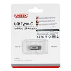Unitek unitek y-a027agy kabelski vmesnik/gender adapter usb c micro usb siva