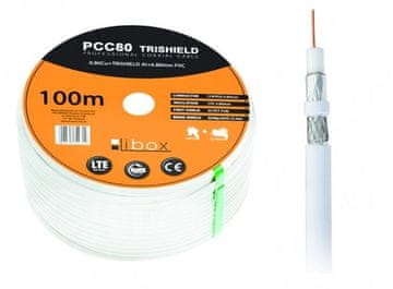 slomart Libox PCC80 100m koaksialni kabel RG-6/U, bela