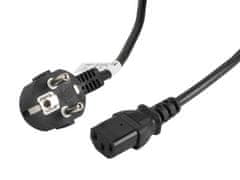 Lanberg Kabel za napajanje Lanberg CA-C13C-11CC-0030-BK, 3 m, črn, ženski konektor C13 in CEE7/7, 10 A, 90° kot.