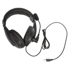 AUDIOCORE audiocore ac862 on-ear plug &amp; play usb slušalke z mikrofonom, kabel 1,5 m