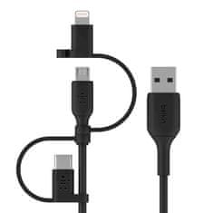 Belkin belkin boost charge usb kabel 1 m usb a usb c/micro-usb b/lightning black