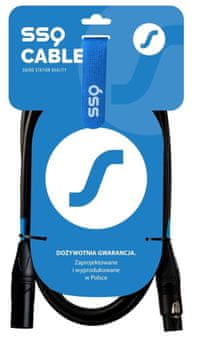 slomart SSQ DMX0,5 - XLR moški in ženski kabel, dolžina 0,5 m, 2 x 0,25 mm², 110 Ω, črn, visokokakovosten zaslončen kabel