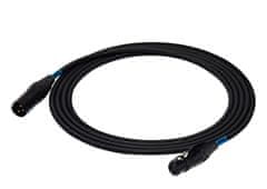 slomart SSQ DMX0,5 - XLR moški in ženski kabel, dolžina 0,5 m, 2 x 0,25 mm², 110 Ω, črn, visokokakovosten zaslončen kabel