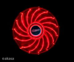 Akasa Dodatni ventilator Vegas LED 12 cm rdeč