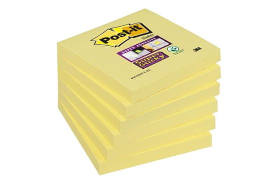 Post-It Listki Super Sticky - rumeni, 7,6 x 7,6 cm, 6 kosov