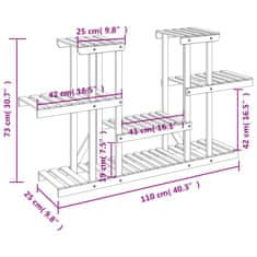Vidaxl Stojalo za rastline 110x25x73 cm trden les jelke