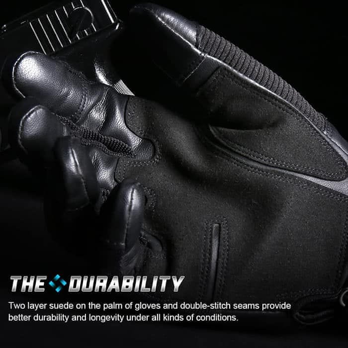 Netscroll Kvalitetne taktične zaščitne rokavice proti mrazu in udarcem, za motor, delo v gozdu ali vrtu, kolesarjenje, lov, plezanje, pohodništvo, zaslon na dotik, proti zdrsu, črne, ProtectiveGloves