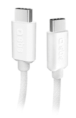 SBS podatkovni kabel, USB-C - USB-C, 1,5 m, bel