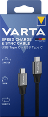 Varta Speed Charge & Sync kabel, USB-C, 2 m, črn (57936101111)
