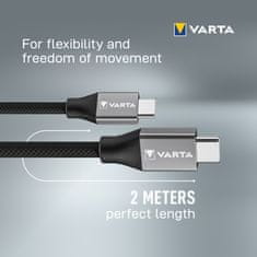 Varta Speed Charge & Sync kabel, USB-C, 2 m, črn (57936101111)