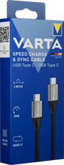 Varta Speed Charge & Sync kabel, USB-C, 2 m, črn (57936101111)
