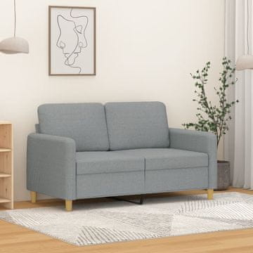 Vidaxl vidaXL Dvosed svetlo siv 120 cm oblazinjen z blagom