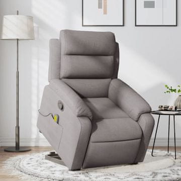 Vidaxl vidaXL Dvigljiv masažni naslanjač, taupe, blago
