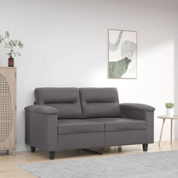 Vidaxl vidaXL Dvosed, siv, 120 cm, umetno usnje
