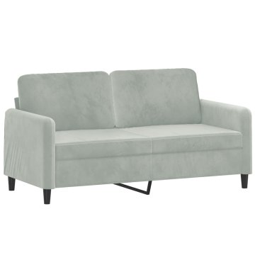Vidaxl Dvosed svetlo siv 140 cm žamet
