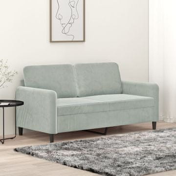 Vidaxl vidaXL Dvosed svetlo siv 140 cm oblazinjen z žametom