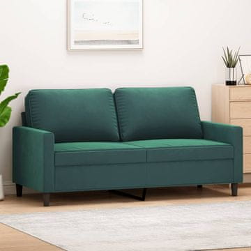Vidaxl vidaXL Dvosed temno zelen 140 cm oblazinjen z žametom