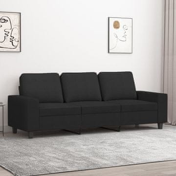 Vidaxl vidaXL Trosed, črn, 180 cm, oblazinjen s tkanino