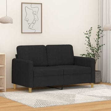 Vidaxl vidaXL Dvosed, črne barve, 120 cm, oblazinjen s tkanino