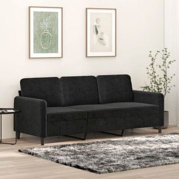 Vidaxl vidaXL Trosed črne barve 180 cm oblazinjen z žametom