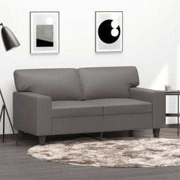 Vidaxl vidaXL Dvosed, siv, 120 cm, umetno usnje
