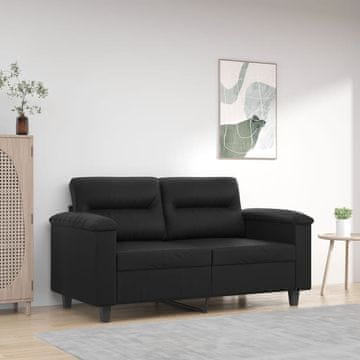Vidaxl vidaXL Dvosed, črna, 120 cm, umetno usnje
