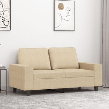 Vidaxl vidaXL Dvosed, kremne barve, 120 cm, oblazinjen s tkanino