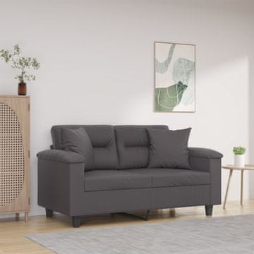 Vidaxl vidaXL Dvosed z blazinami, siv, 120 cm, umetno usnje