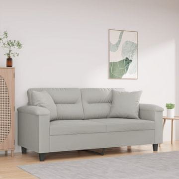 Vidaxl vidaXL Dvosed z blazinami, svetlo siv, 140 cm, mikrofibra